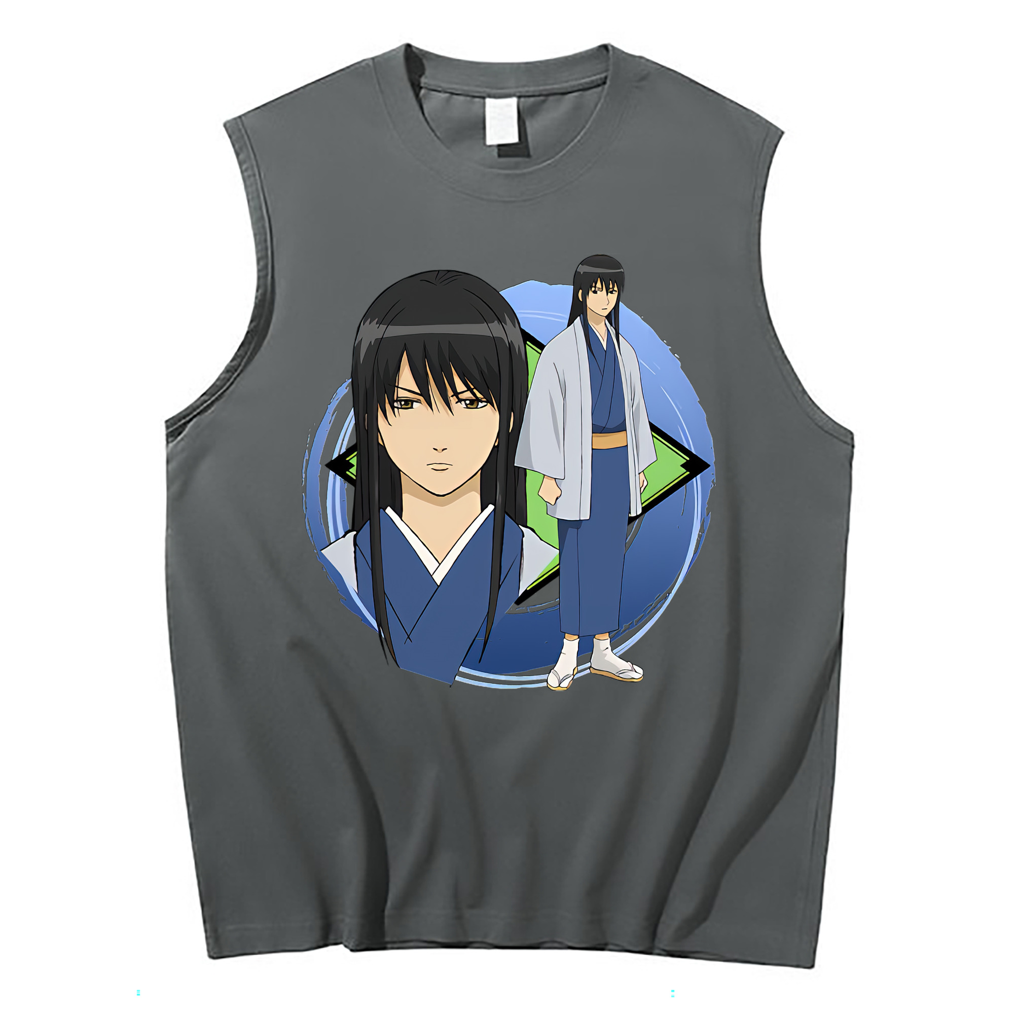 （画像用） ぎんたま 坂田銀時（さかたぎんとき） 神楽 志村新八（しむら しんぱち） GINTAMA Sakata Gintoki Kagura Shimura Shinpachi コットン100％タンクトップ（フロントプリント）